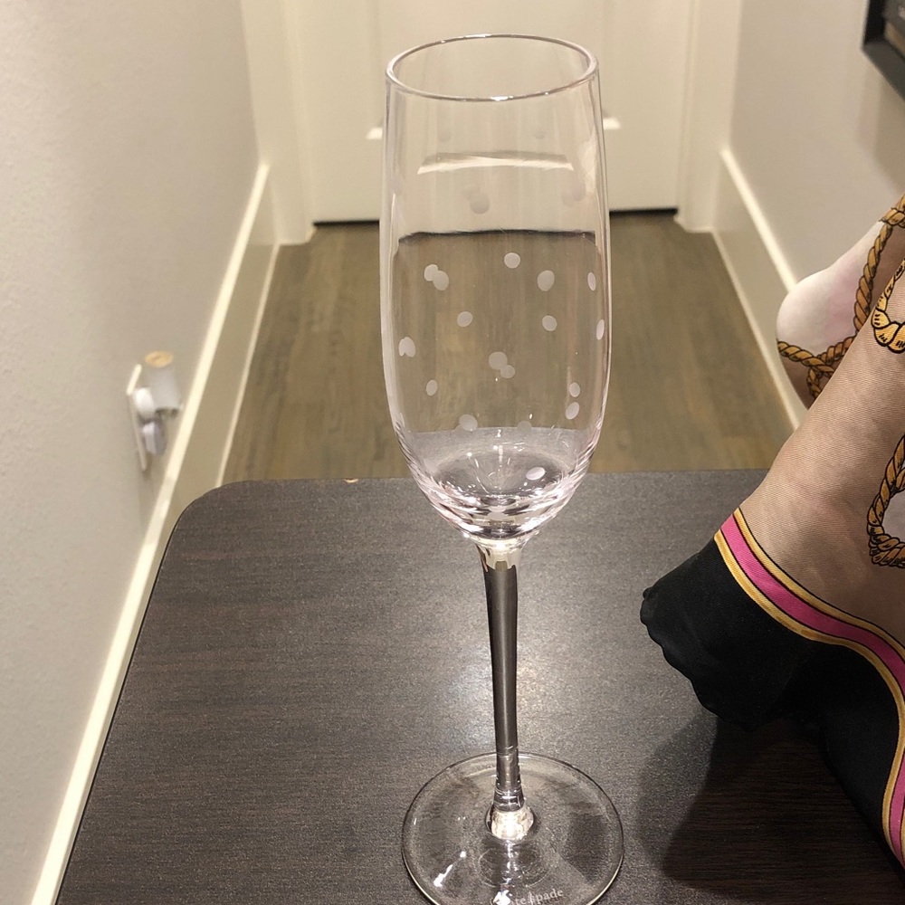 Kate Spade New York signature flute glasses set of 4 by Lenox new in pink box